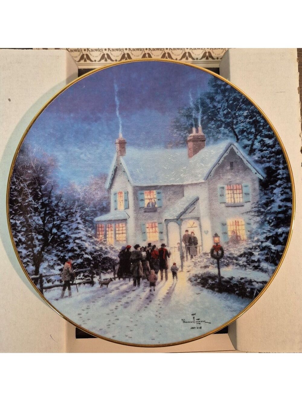 Knowles 'Hometown Yuletide' Christmas Collector Plate by Thomas Kinkade